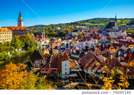 Cesky Krumlov with Castle and Cathedral Cesky Krumlov with Castle and Cathedral 74095140
