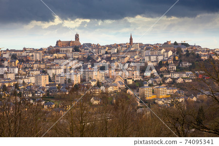 Panoramic view of Rodez in winter day 74095341