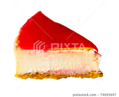 Image of delicious sweet cheesecake with berries jam Image of delicious sweet cheesecake with berries jam 74095647