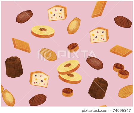 Seamless pattern of hand-painted pastry Seamless pattern of hand-painted pastry 74096547