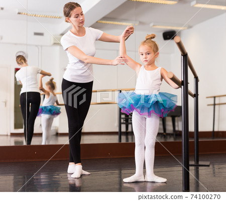 Little ballerina practicing choreographic elements Little ballerina practicing choreographic elements 74100270