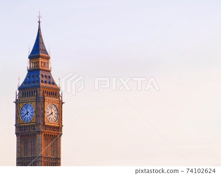 Big Ben 1 against the backdrop of the pale sky of London, England 74102624