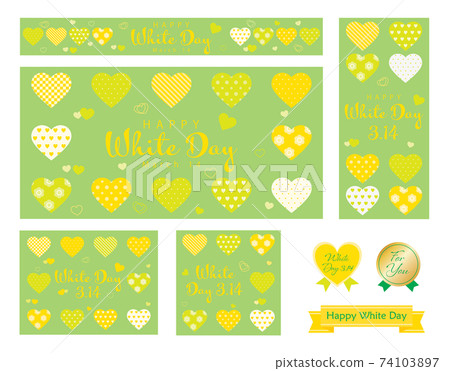 Set of background images of various hearts on White Day Set of background images of various hearts on White Day 74103897