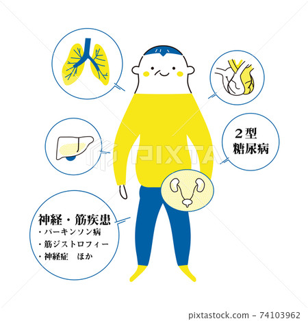 Illustration of an underlying disease modeled on a senior man 74103962