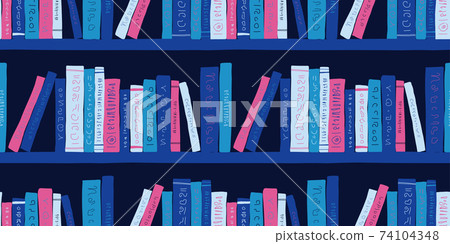 Bookshelf illustration pattern 74104348