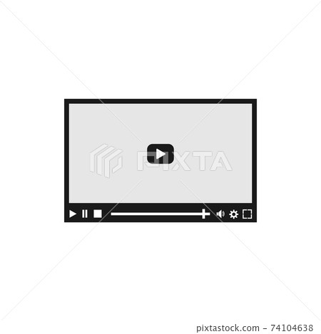 Video player icon. Vector illustration, flat... - Stock Illustration ...