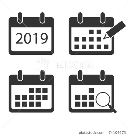 Calendar icon set. Vector illustration, flat design. 74104673