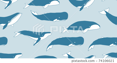 Wild Whales. Seamless Pattern for your design Wild Whales. Seamless Pattern for your design 74106021