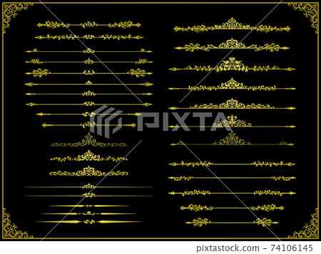 Western-style golden spear-shaped partition line decorative material set 74106145