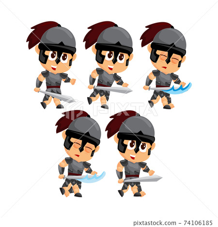 Spartan Cartoon Attack Game Character Animation Sprite Template Spartan Cartoon Attack Game Character Animation Sprite Template 74106185