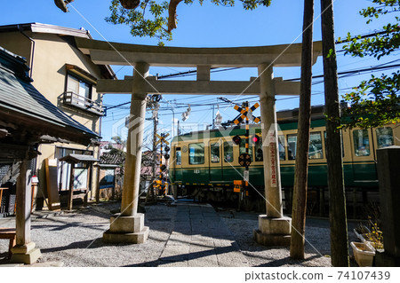 神奈川縣鎌倉市五棱神社(Gongoro Shrine)和江之電 神奈川縣鎌倉市五棱神社(Gongoro Shrine)和江之電 74107439