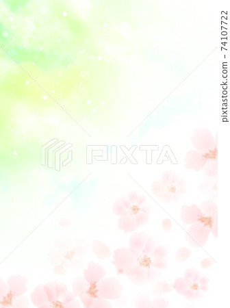 Glittering sky vertical and cherry blossoms 74107722