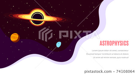 Outer Space Concept Banner Template In Flat Style 74108064