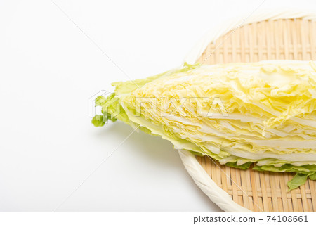 Cut Chinese cabbage on the colander Cut Chinese cabbage on the colander 74108661