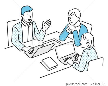 Image of business person having a team meeting Illustration material 74109115
