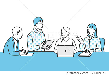 Image illustration material of business person working as a team 74109140
