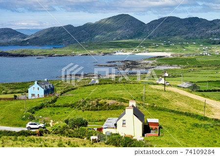 Landscape view in West Kerry, Beara peninsula in Ireland Landscape view in West Kerry, Beara peninsula in Ireland 74109284