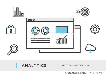 分析屏幕圖像插圖素材 74109799