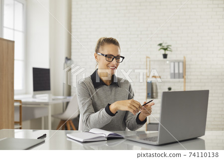 Video call, online communication, freelance concept Video call, online communication, freelance concept 74110138