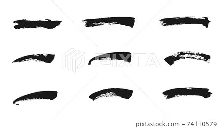 Brush strokes. Freehand drawing ink elements. Vector paintbrush set Brush strokes. Freehand drawing ink elements. Vector paintbrush set 74110579
