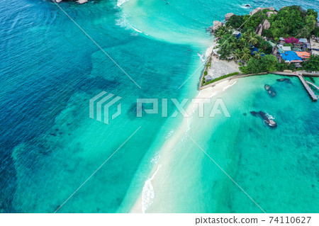 Aerial view of Koh Nang Yuan, in Koh Tao, Samui province, Thailand, south east Asia 74110627