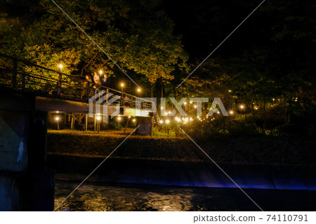 Gunma Prefecture Autumn Nakanojo Town Shima Onsen Illuminations along the Shima River Gunma Prefecture Autumn Nakanojo Town Shima Onsen Illuminations along the Shima River 74110791