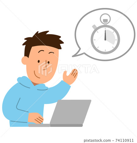 Stopwatch Pc Man 1 Stock Illustration