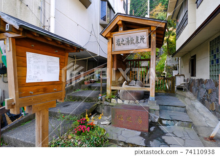 群馬縣秋天中之城町志摩溫泉鹽之湯飲泉 74110938