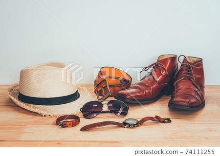 Clothing for Men on the wooden floor Clothing for Men on the wooden floor 74111255