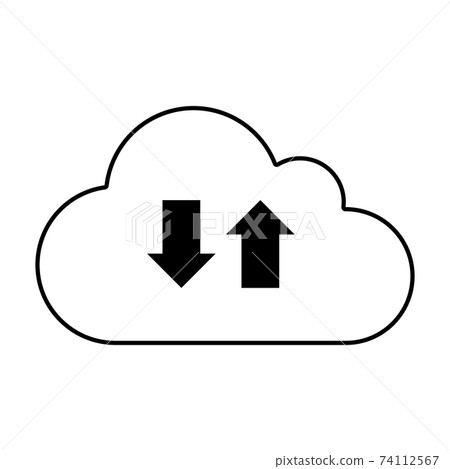Cloud line art icon vector illustration - Stock Illustration [74112567 ...