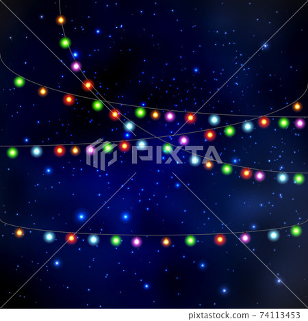 Christmas and New year light garland 74113453