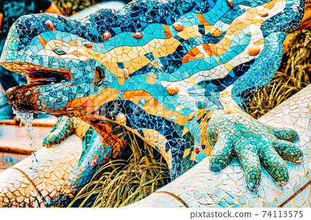 BARCELONA, SPAIN - SEPT 02,2014 :Gorgeous and amazing Park Guel in Barcelona. In 1984 park has been declared UNESCO by the World heritage of mankind. Park Guell (1914) is the famous architectural town BARCELONA, SPAIN - SEPT 02,2014 :Gorgeous and amazing Park Guel in Barcelona. In 1984 park has been declared UNESCO by the World heritage of mankind. Park Guell (1914) is the famous architectural town 74113575