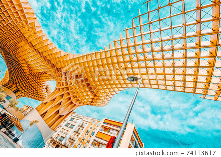 Metropol Parasol is a wooden structure located at La Encarnacion 74113617