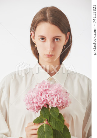 woman with flower woman with flower 74113823