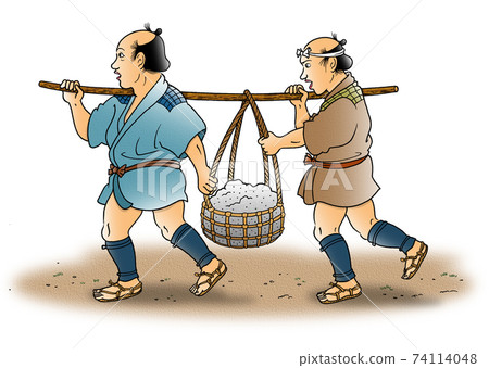 Workers carrying (Edo) 74114048