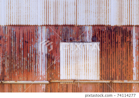 Aged galvanized iron wall texture 74114277