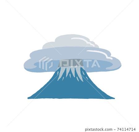 霞在富士山上的插圖 74114714