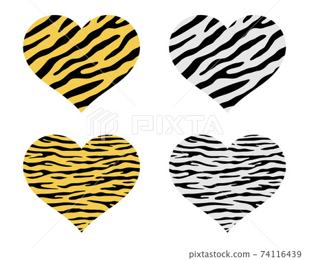 Variation set of tiger pattern heart Variation set of tiger pattern heart 74116439