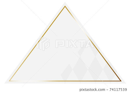 Triangular frame white & gold partly diamond pattern horizontal position Triangular frame white & gold partly diamond pattern horizontal position 74117539