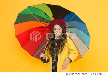 She wont get wet on September 1. Cute schoolgirl in autumn She wont get wet on September 1. Cute schoolgirl in autumn 74117632