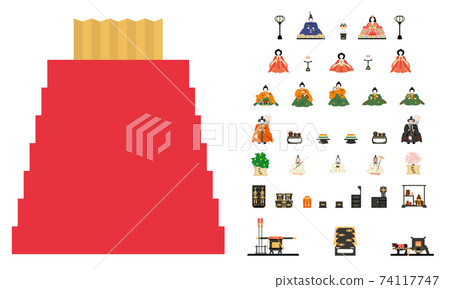 Hinamatsuri Hina doll 7-tier decoration rose set 74117747
