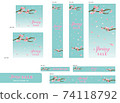 Spring sale banner design set 74118792