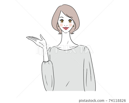 Beautiful woman to guide - Stock Illustration [74118826] - PIXTA