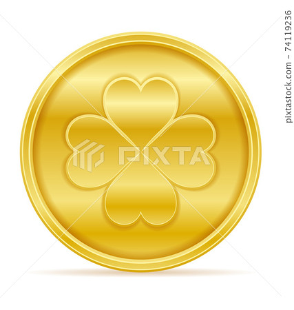 st patrick's day clover gold coin vector... - Stock Illustration ...