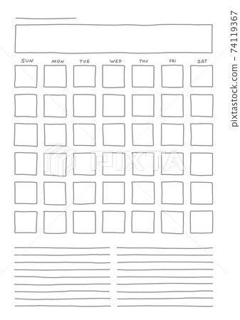 Vertical Template blank month planner with place for notes Vertical Template blank month planner with place for notes 74119367