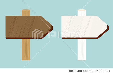 Wooden signboard with arrow brown and white Wooden signboard with arrow brown and white 74119403