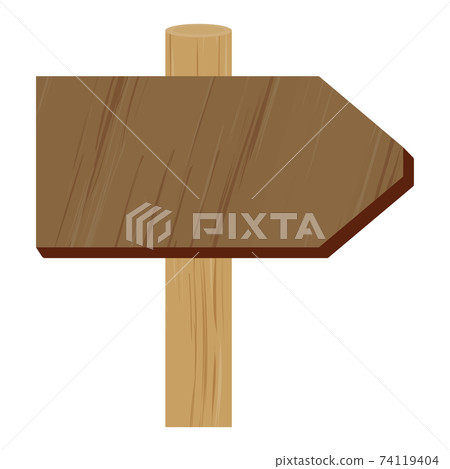 Wooden sign with arrow 74119404