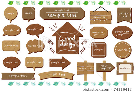 提供木紋標題和氣球示例文本 提供木紋標題和氣球示例文本 74119412
