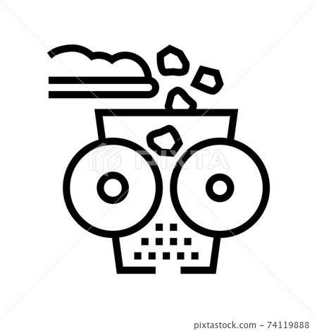 crushing stone machine line icon vector illustration 74119888