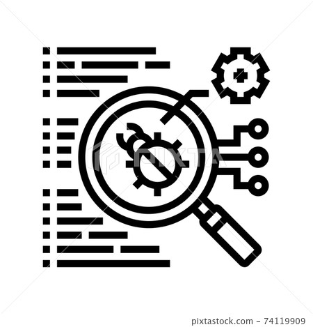 virus searching line icon vector illustration virus searching line icon vector illustration 74119909